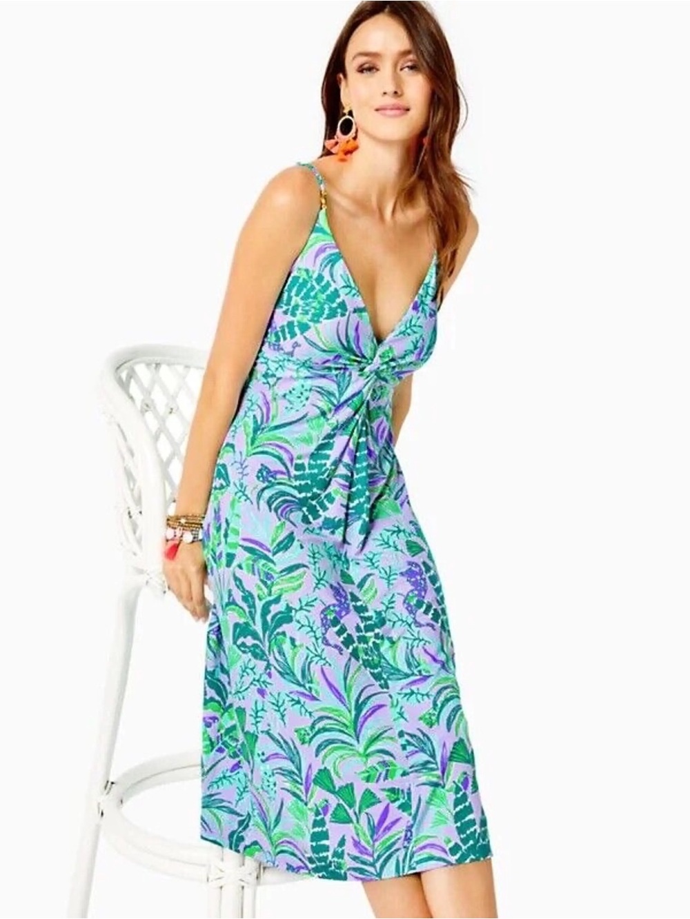 Lilly Pulitzer Quaid Midi Dress in Purple Iris On The Chase